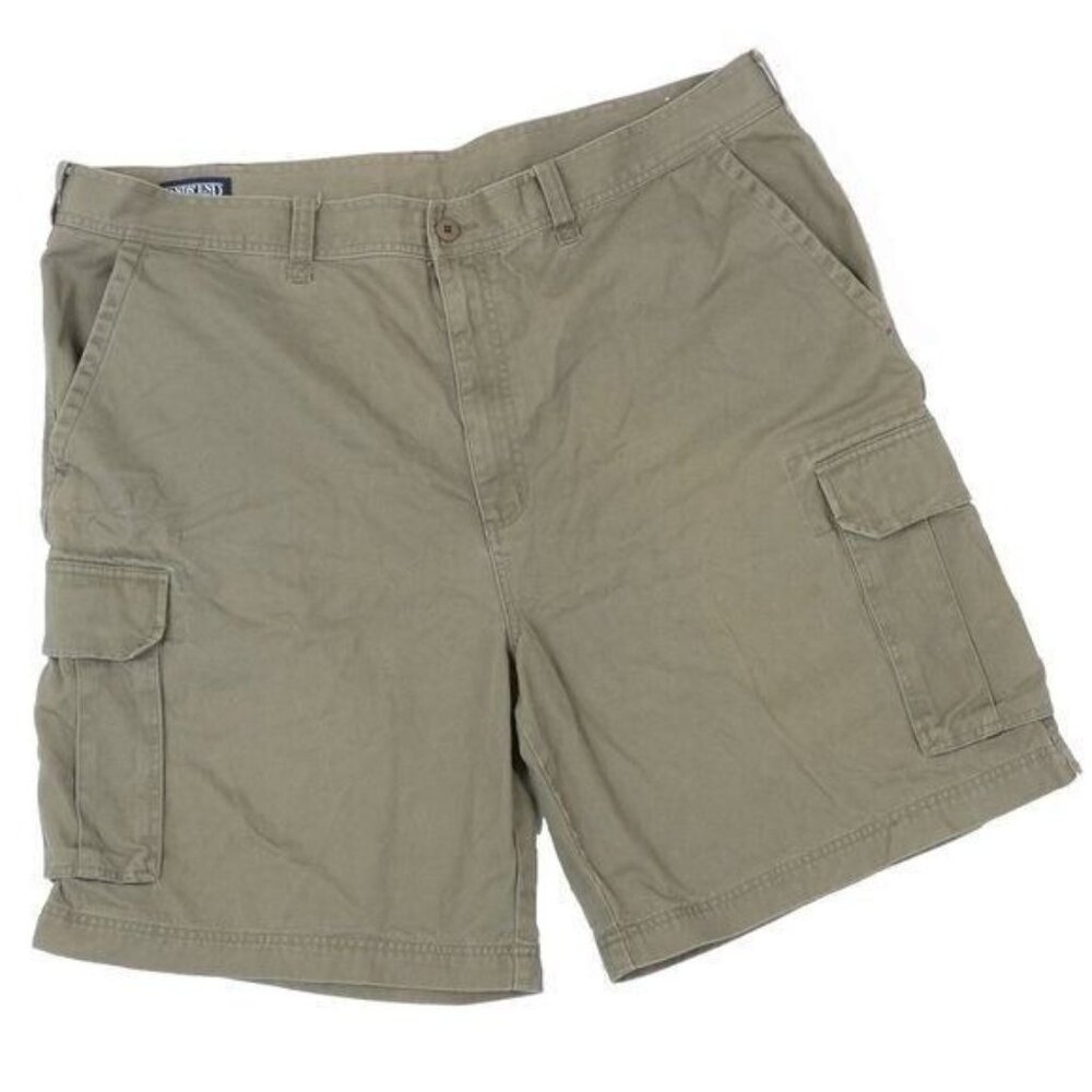 Lands' End Men's Big &Tall Size 44 Fit 100% Cotton Khaki Cargo Shorts Vacay Golf